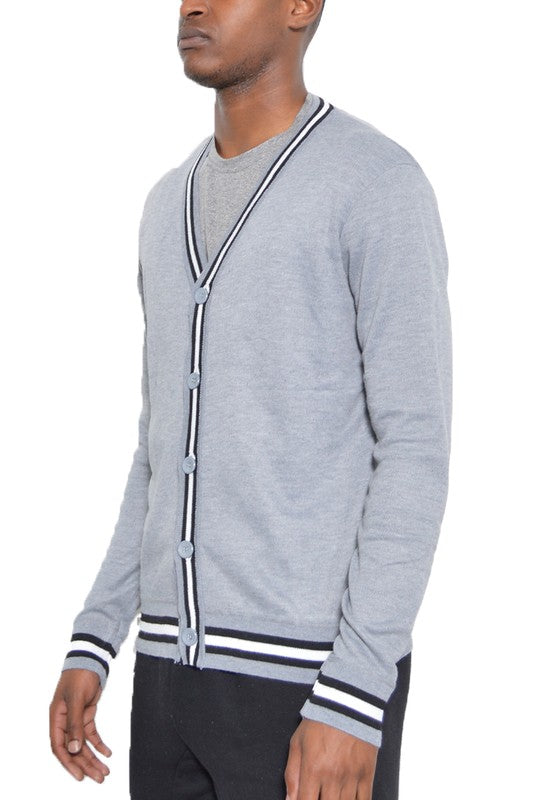 Men's Two Stripe Cardigan