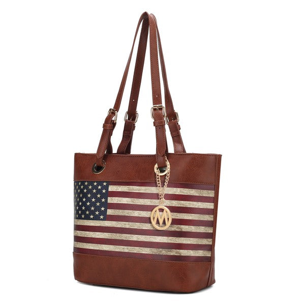 MKF Collection Vera Flag Pattern Tote Bag by Mia k