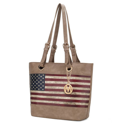 MKF Collection Vera Flag Pattern Tote Bag by Mia k