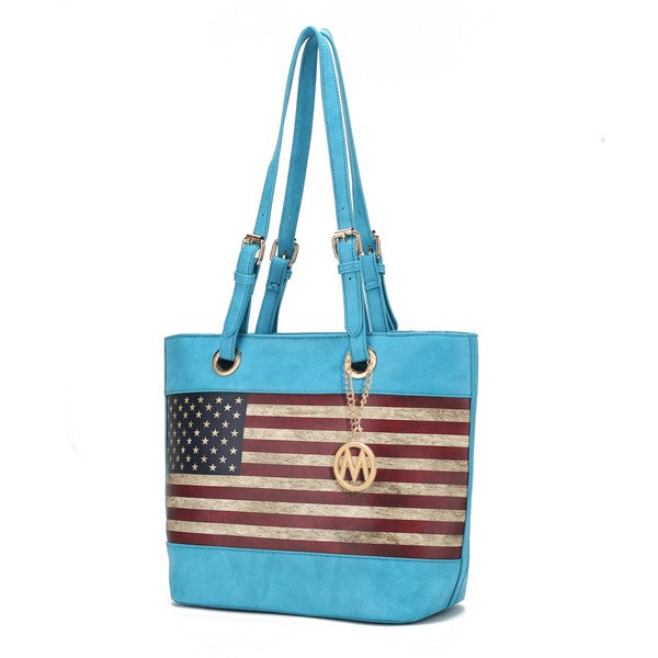 MKF Collection Vera Flag Pattern Tote Bag by Mia k