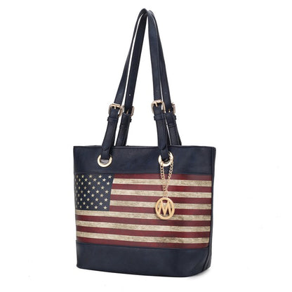 MKF Collection Vera Flag Pattern Tote Bag by Mia k