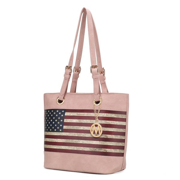 MKF Collection Vera Flag Pattern Tote Bag by Mia k