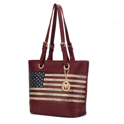 MKF Collection Vera Flag Pattern Tote Bag by Mia k