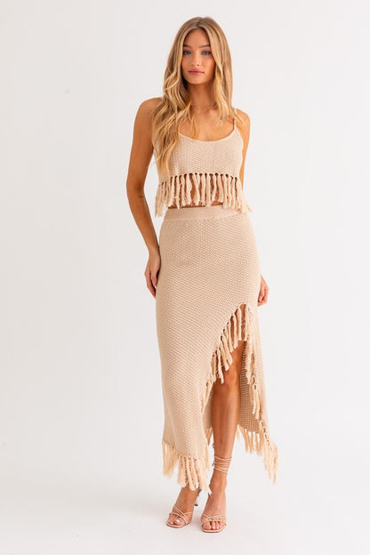 Tassel Detail Spaghetti Strap Crop Top