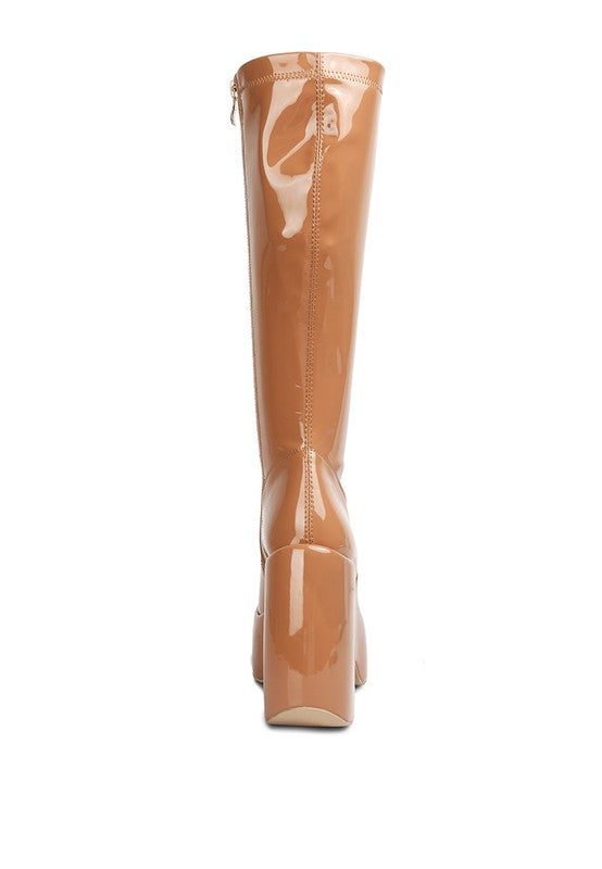 Dirty Dance Patent High Platform Calf Boots