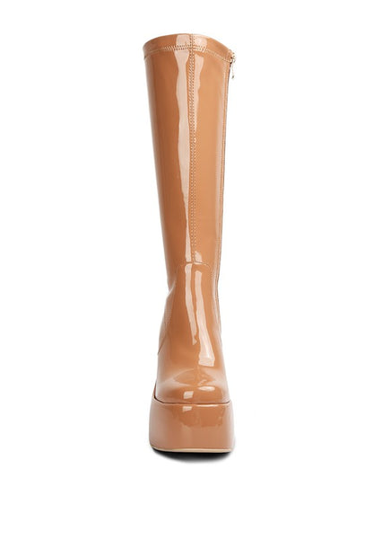 Dirty Dance Patent High Platform Calf Boots