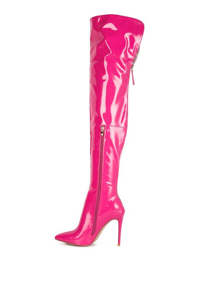 Eclectic Patent Pu Long Stiletto Boots