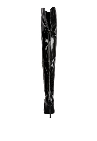 Eclectic Patent Pu Long Stiletto Boots