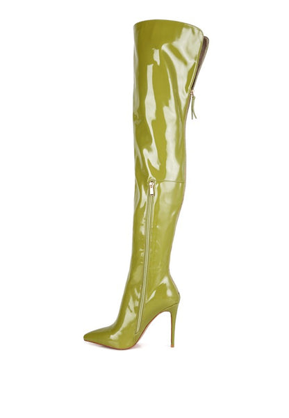 Eclectic Patent Pu Long Stiletto Boots