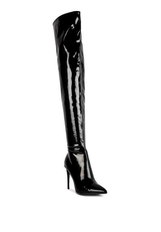 Eclectic Patent Pu Long Stiletto Boots