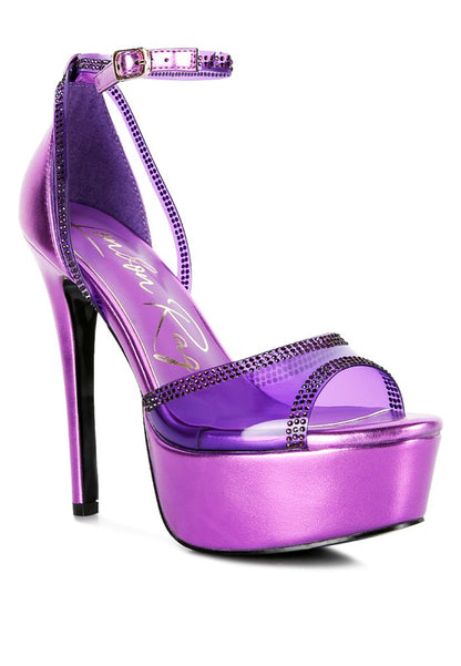 Cinderella Diamante Stiletto Platform Sandals