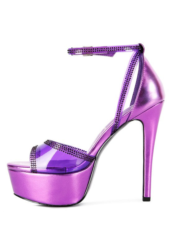 Cinderella Diamante Stiletto Platform Sandals