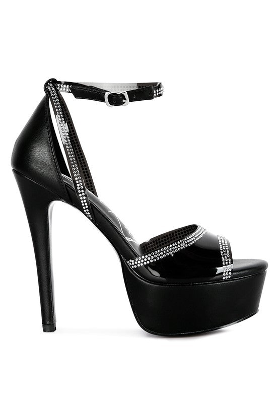 Cinderella Diamante Stiletto Platform Sandals