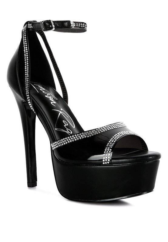 Cinderella Diamante Stiletto Platform Sandals