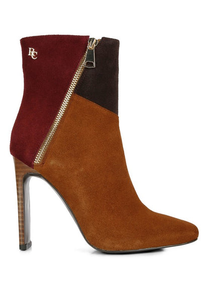 EZRA Patchwork Suede Ankle Boots