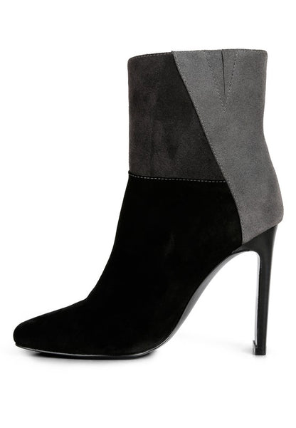 EZRA Patchwork Suede Ankle Boots