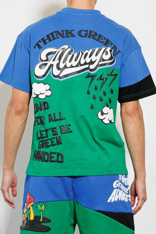 Men's Think Green Cut & Sew Graphic Tee