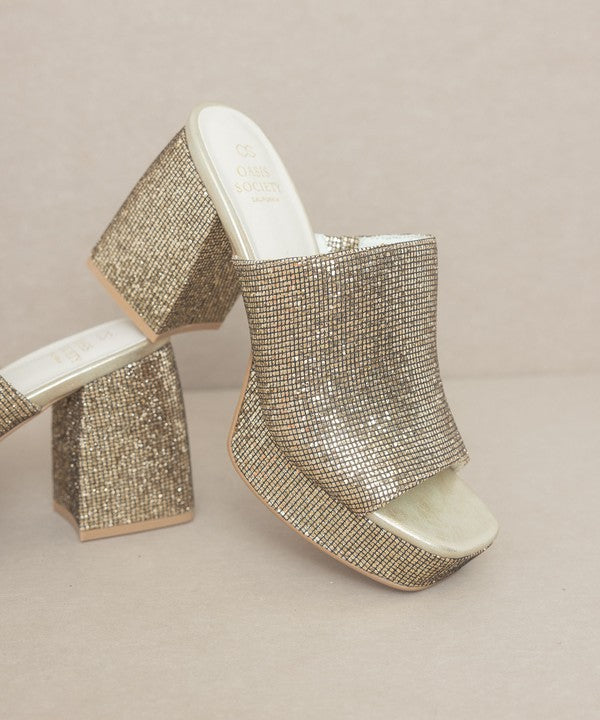 OASIS SOCIETY Crystal - Sparkling Platform Slide KKE Originals