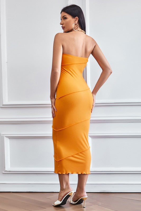 Strapless Bodycon Maxi Dress