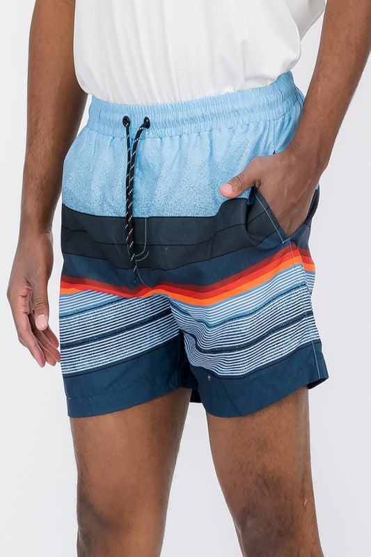 Blue Stripes Men's Swim Shorts