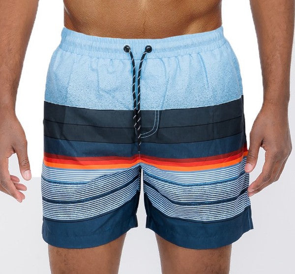 Blue Stripes Men's Swim Shorts