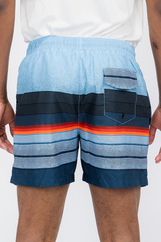 Blue Stripes Men's Swim Shorts