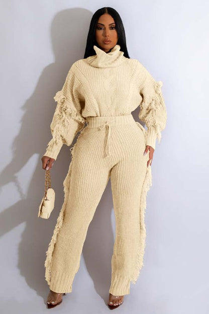 Long Sleeve Sweater with Pant Set