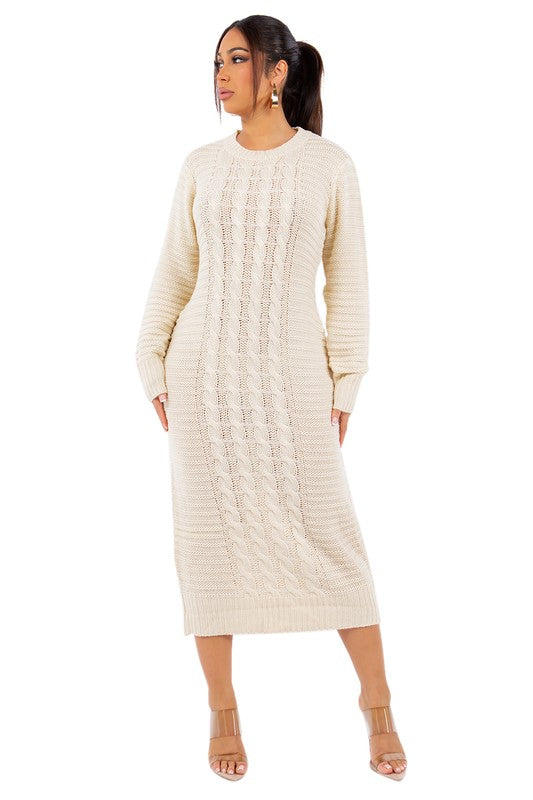 Long Sleeve Bodycon Maxi Sweater Dress