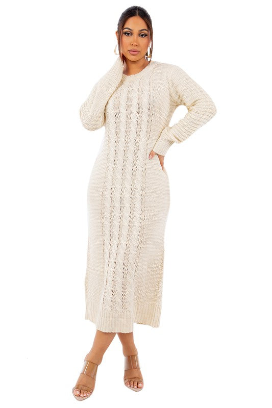 Long Sleeve Bodycon Maxi Sweater Dress