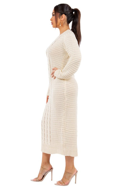 Long Sleeve Bodycon Maxi Sweater Dress