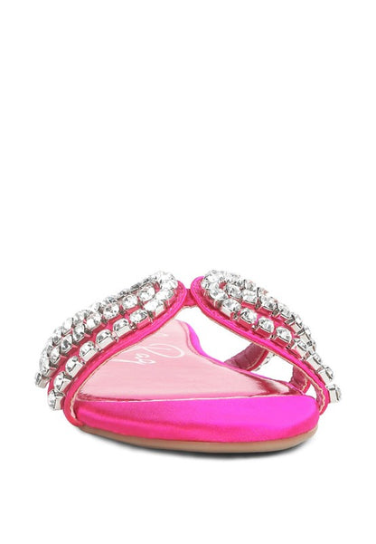 Mezzie Dimante Strap Flat Sandals