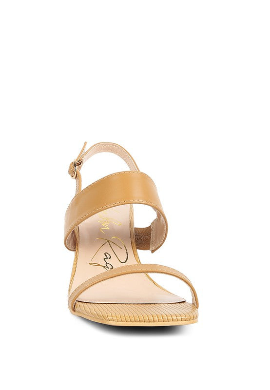 Elasticated Gussets Block Heel Sandals