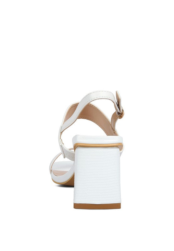 Elasticated Gussets Block Heel Sandals