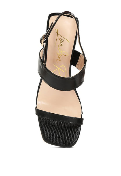 Elasticated Gussets Block Heel Sandals