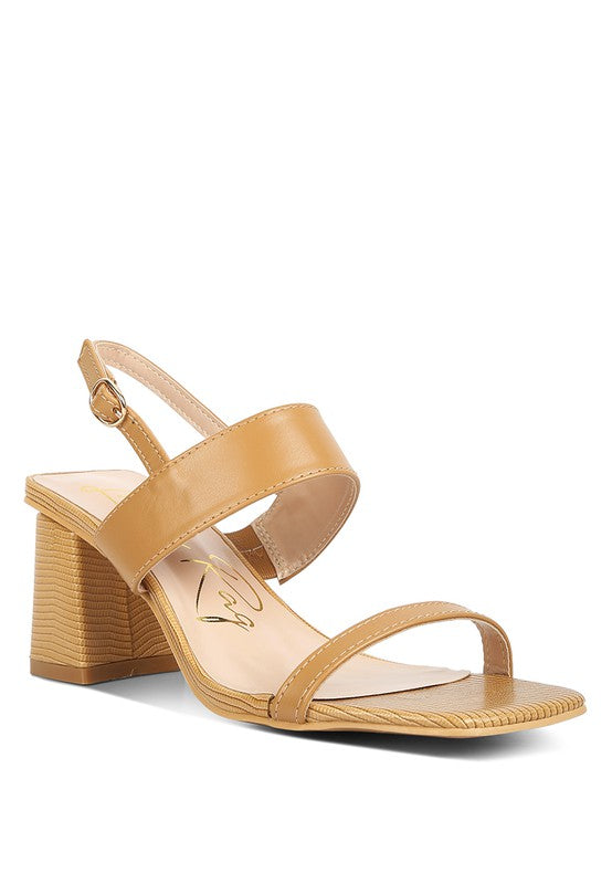 Elasticated Gussets Block Heel Sandals