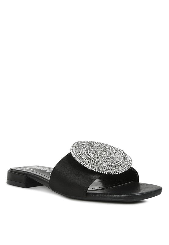 Ollilie Embellished Brooch Slip On Sandals