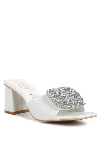 Naflah Rhinestone Embellished Slip On Sandals