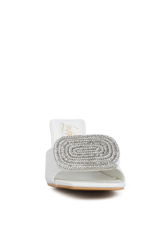 Naflah Rhinestone Embellished Slip On Sandals