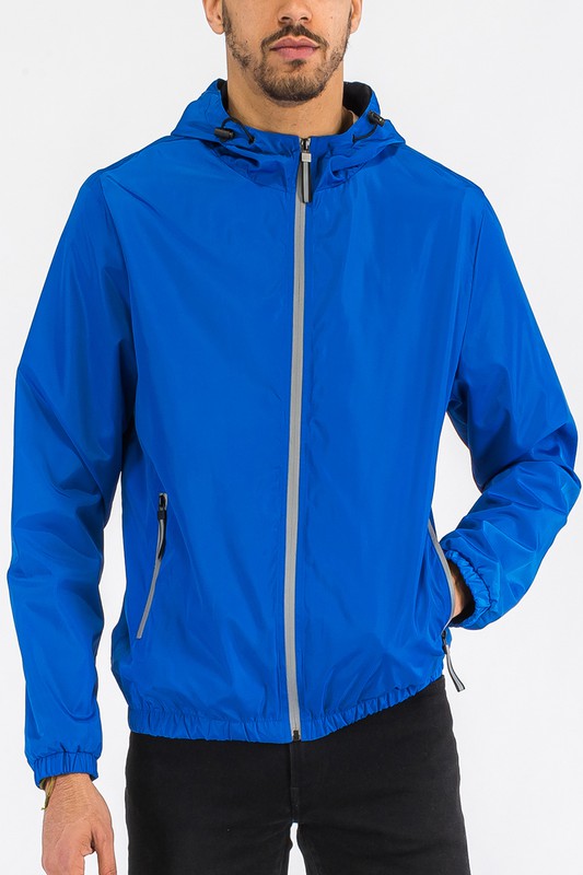 Men's Hooded Lightweight Windbreaker Jacket