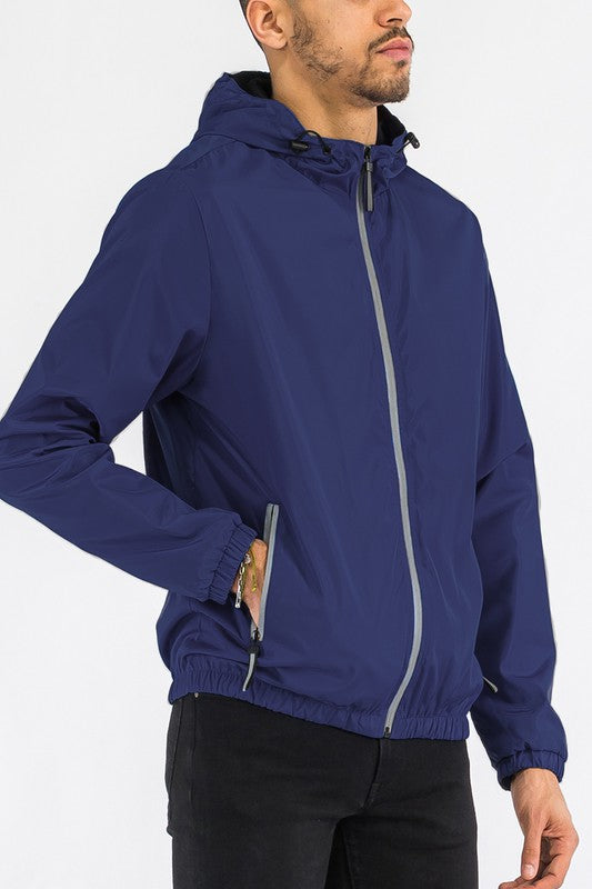 Men's Hooded Lightweight Windbreaker Jacket