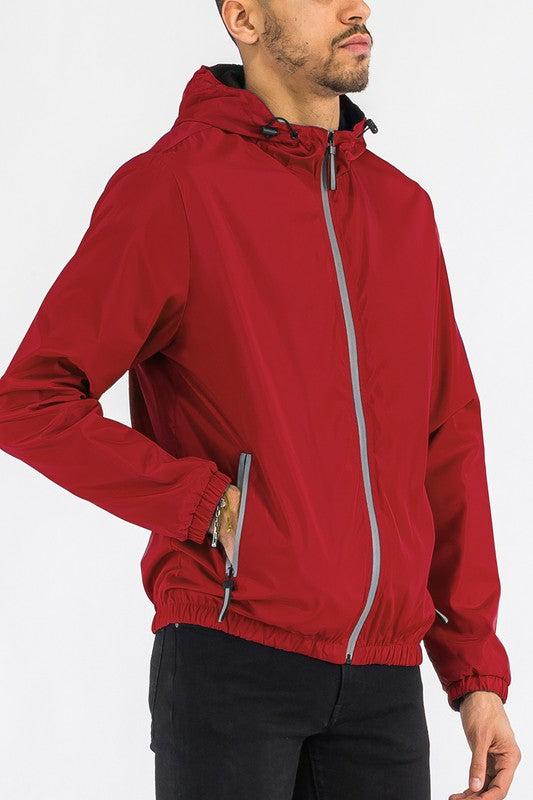 Men's Hooded Lightweight Windbreaker Jacket