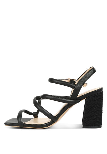 Artha Open Square Toe Block Heel Sandals