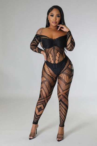 Off-Shoulder Mesh Jumpsuit 5Besties