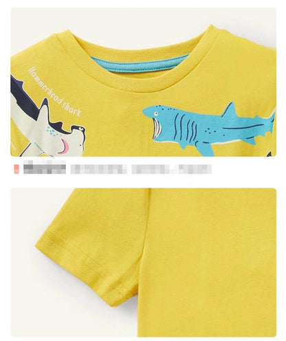 Kids Shark T-shirt - Yellow