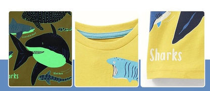 Kids Shark T-shirt - Yellow