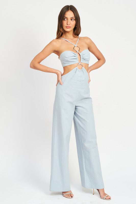 DOUBLE O RING CUT OUT JUMPSUIT