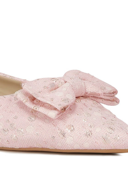 Cicely Jacquard Bow Embellished Ballet Flats