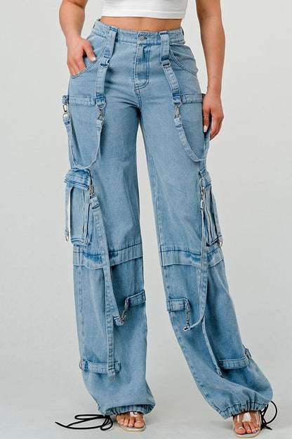 Athina Cargo String Denim Jeans