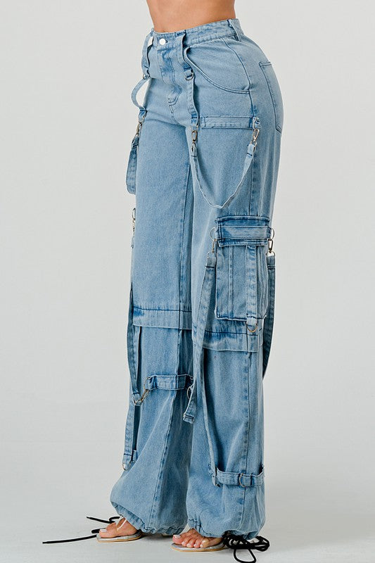 Athina Cargo String Denim Jeans