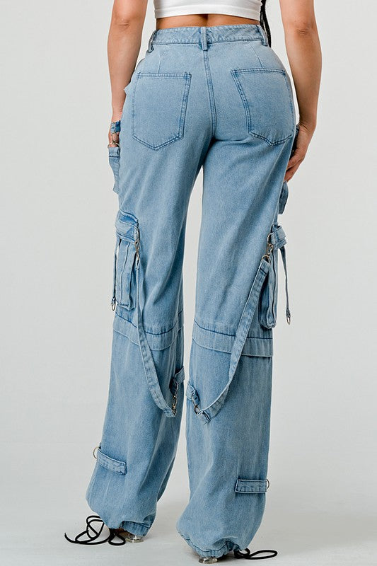 Athina Cargo String Denim Jeans